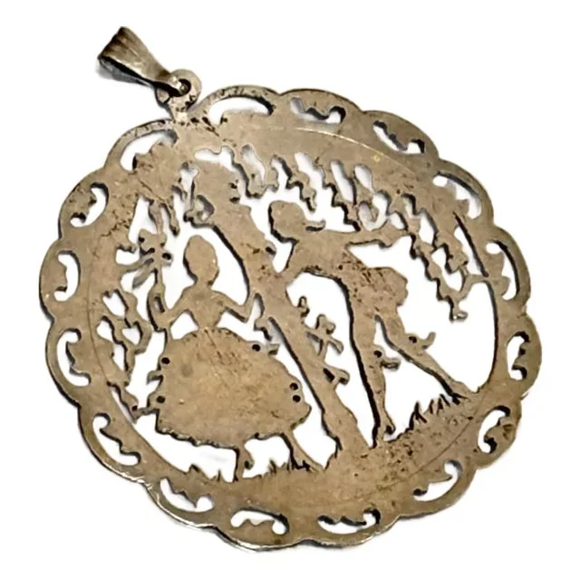 800 Silver Large Silhouette Cutout Pendant