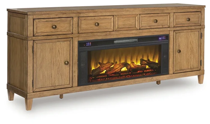 81″ TV Stand With Electric Fireplace