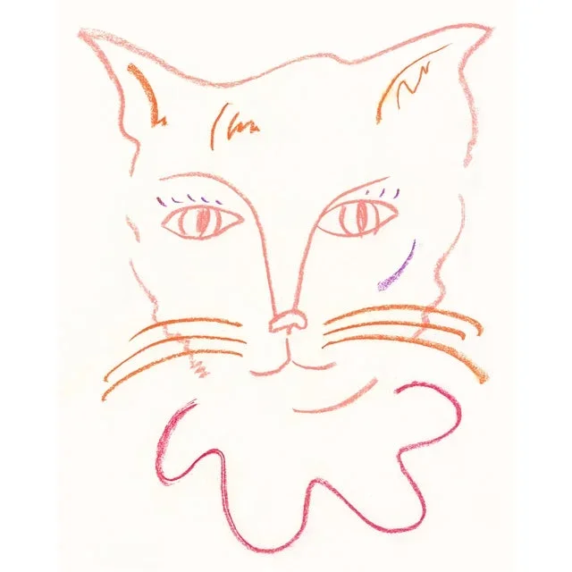 “Harlequin Cat No. 2” Whimsical Colorful Cat Print