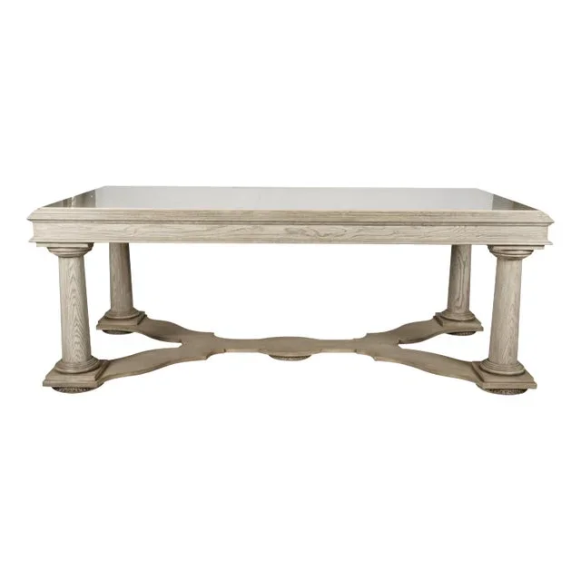 A Nancy Corzine Library Table Bleached Oak Finish