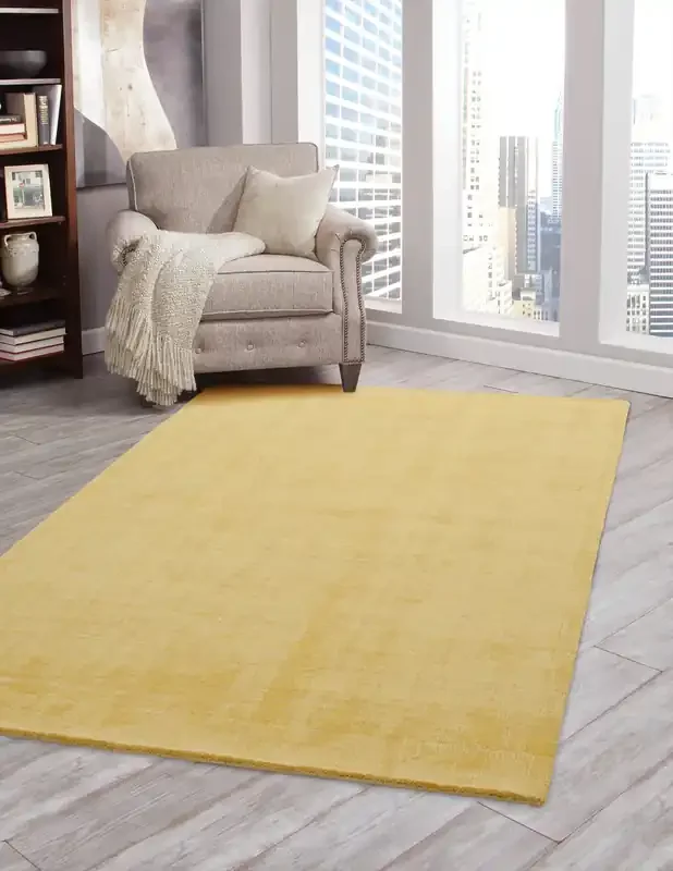Abacasa Basics 4504 Hand-Tufted Transitional Abacasa Basics Yellow Area Rug – 5 X 8 Rectangle Area Rug