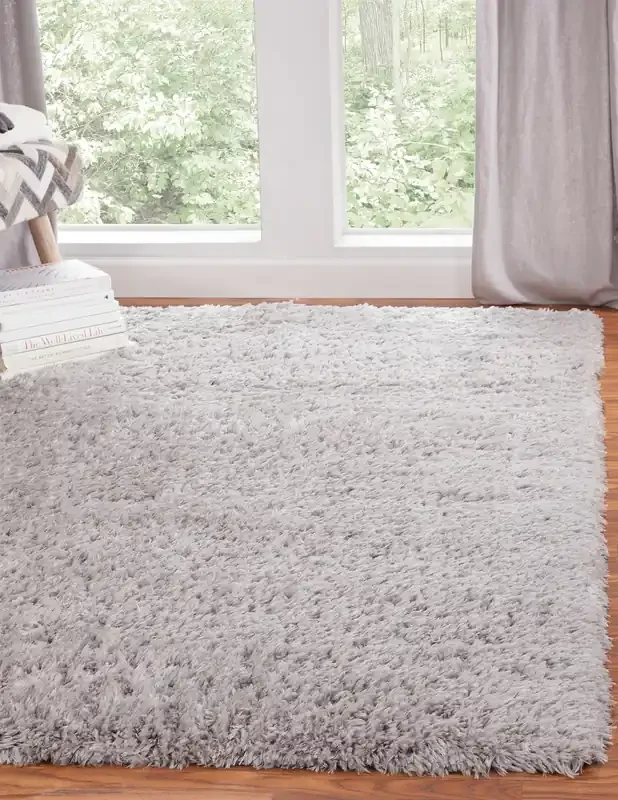 Abacasa Cozy Shag 2922 Machine Woven Silver Area Rugs
