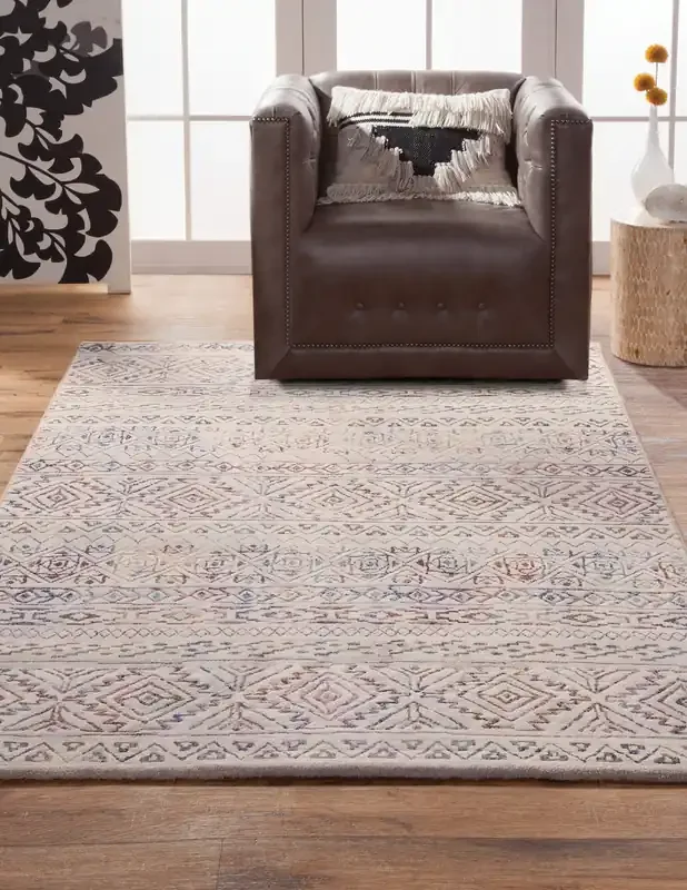 Abacasa Essentials 2067 Machine-woven Ivory, Pink, Blue Area Rugs