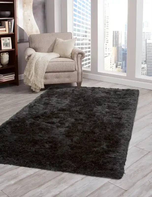 Abacasa Luxe Shag 8504 Hand Woven Charcoal Area Rugs