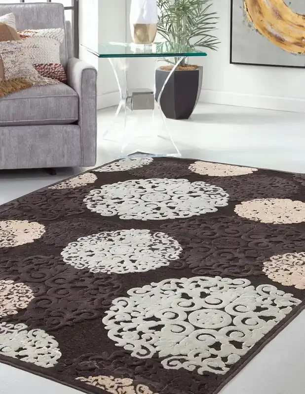 Abacasa Napa 6026 Machine-woven Charcoal, Ivory, Lt. Blue Area Rugs