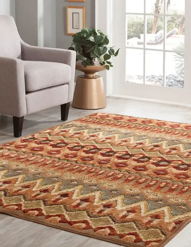 Abacasa Napa 6053 Machine-woven Tan, Rust, Sage, Blue Area Rugs