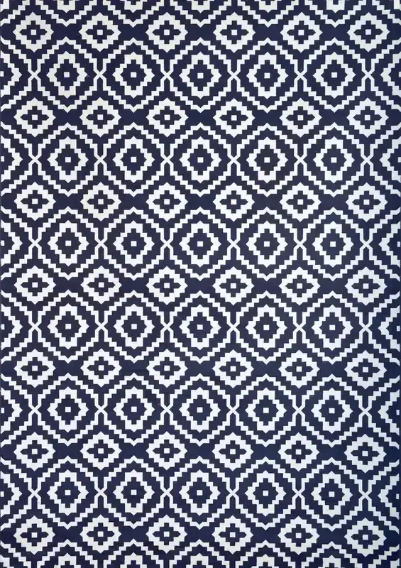 Abacasa Sonoma 7135 Machine-woven Navy, White Area Rugs