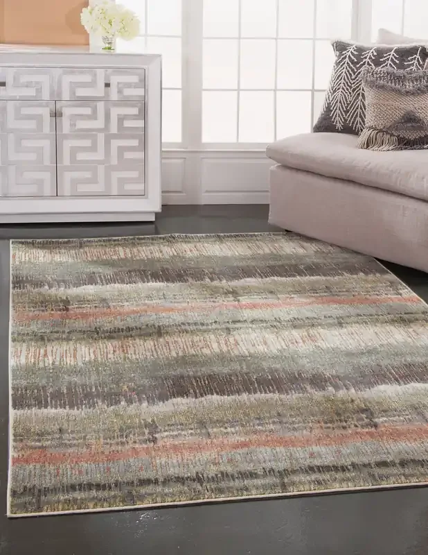 Abacasa Sonoma 7304 Machine-woven Green, Pink, Grey, Blue, Multi Area Rugs