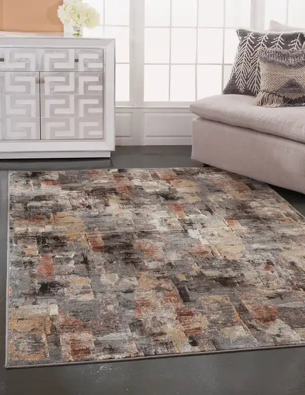 Abacasa Sonoma 7320 Machine-woven Pink, Grey, Ivory, Multi Area Rugs