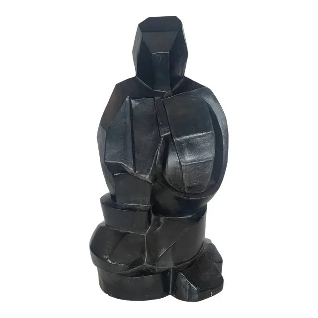 Abstract Sculpture Brutalist Style Figurine on Lucite Base