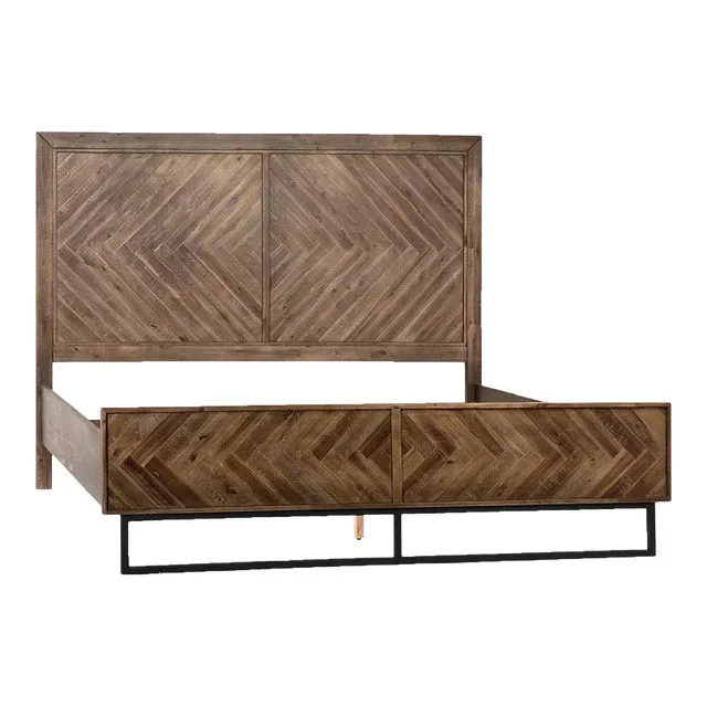 Acacia Herringbone Eastern King Bed