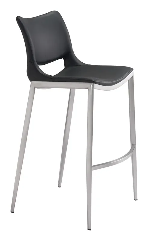 Ace Bar Chair (set Of 2) Black & Silver