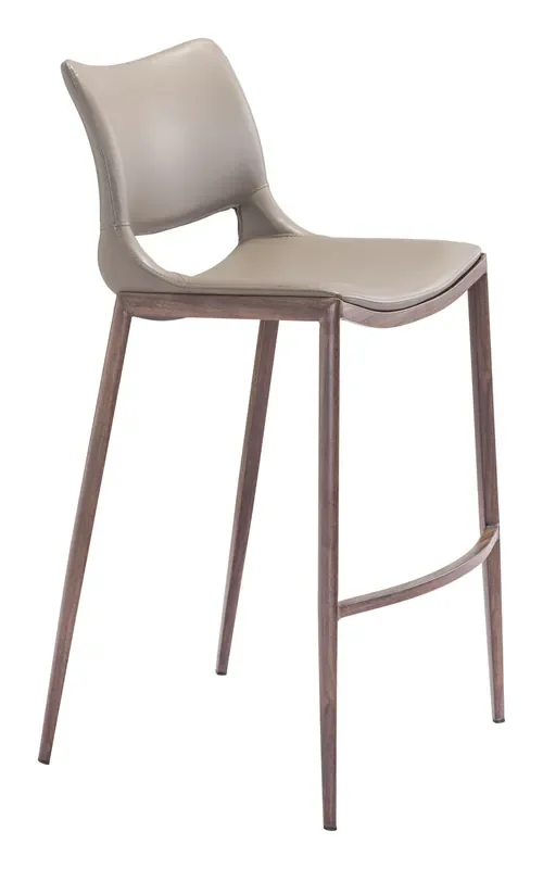 Ace Bar Chair (set Of 2) Gray & Walnut