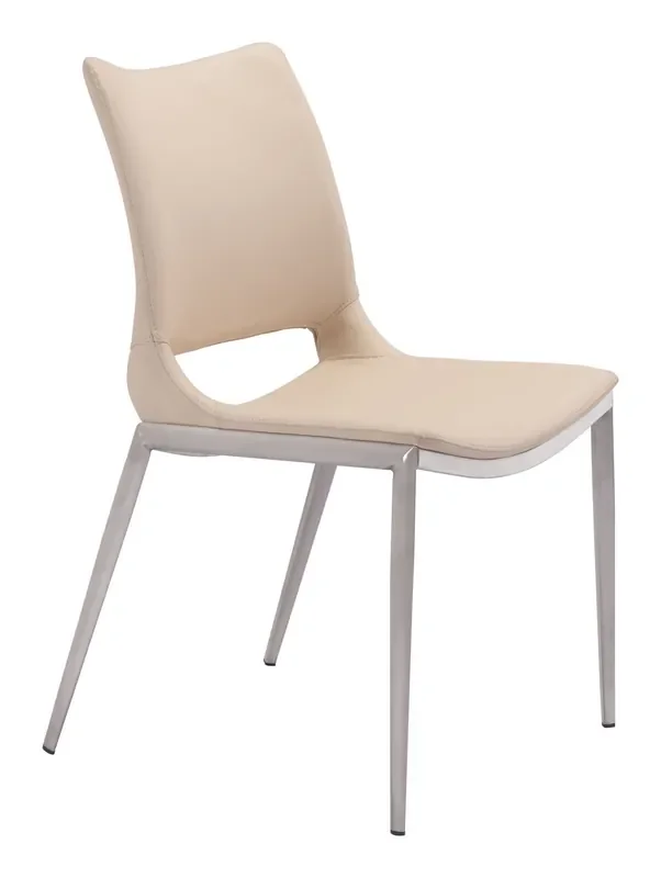 Ace Dining Chair (set Of 2) Light Pink & Silver