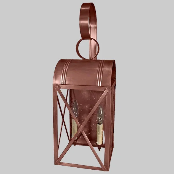 Adams Wall Light with X Bars – Extra Large Antique Copper
