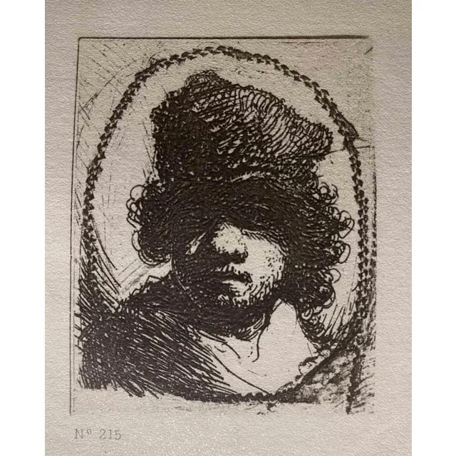 After Rembrandt, Self-Portrait, Etching, 19th Century