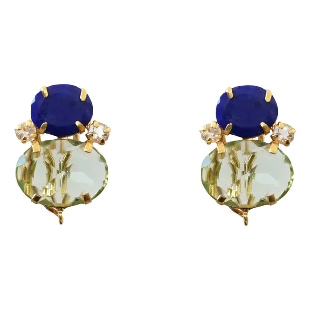 Agnes Studs, Blue, Clip On