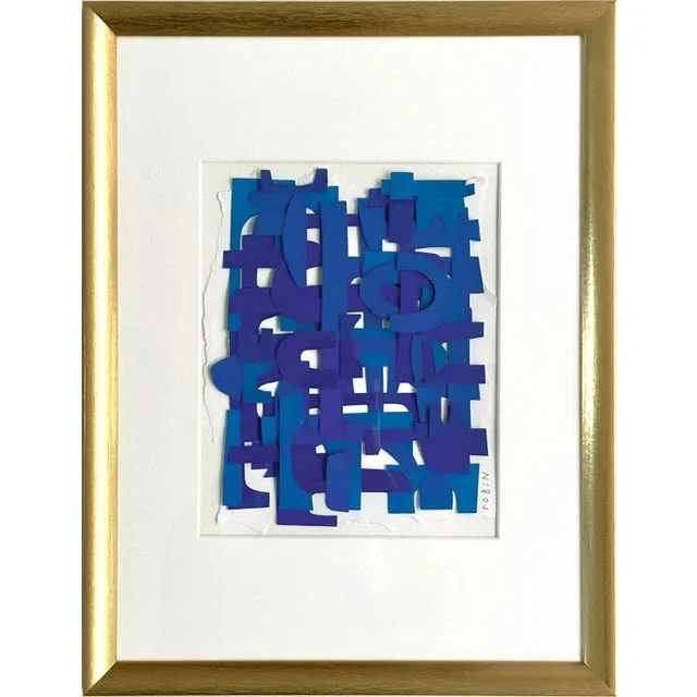 Agua De Beber. Original Collage Art by Robin Zingone, Framed