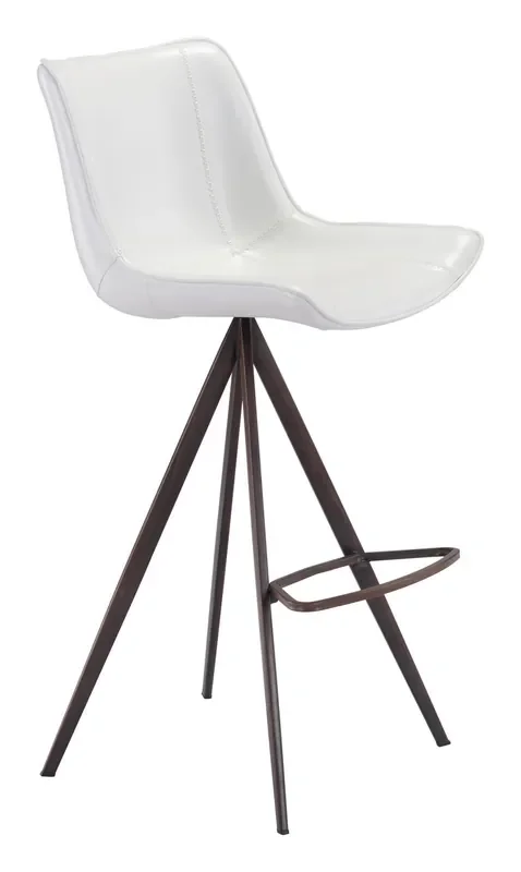 Aki Bar Chair (set Of 2) White & Walnut