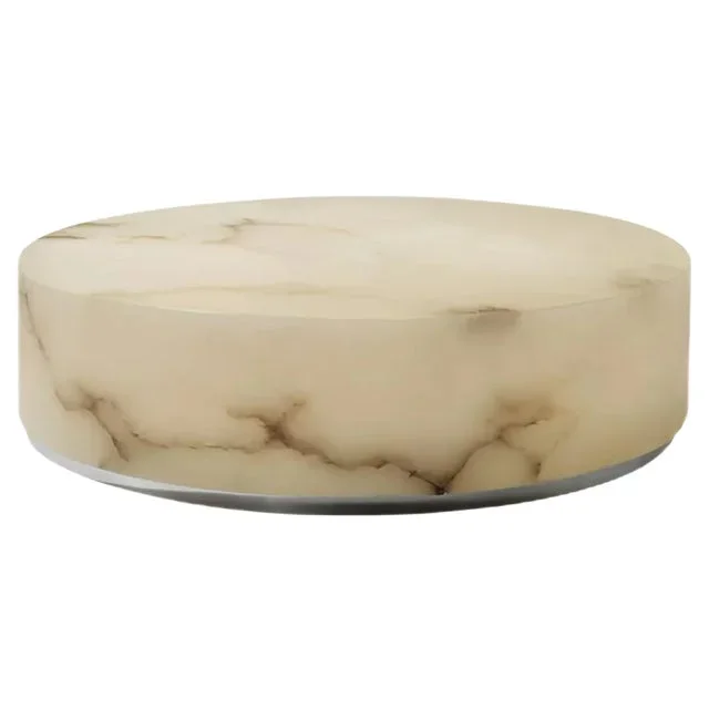 Alabaster Illuminated Round Coffee Table by Jacobo Ventura
