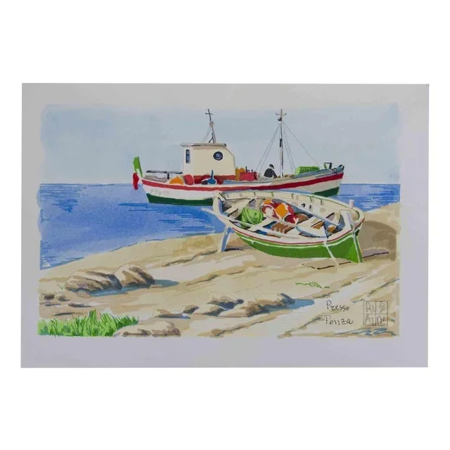 Aldo Riso, Presso Ponza, Lithograph, 2003