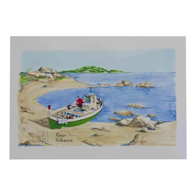 Aldo Riso, Presso Talamone, Lithograph, 2003