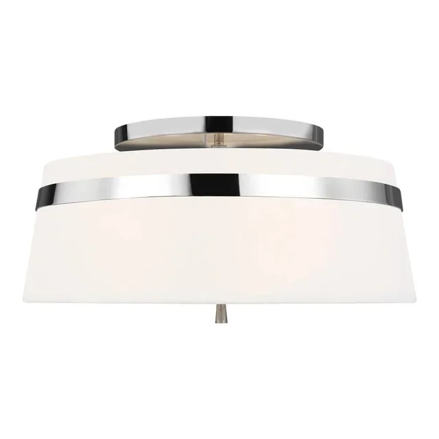 Alexa Hampton by Visual Comfort Studio Cordtlandt Large Semi-Flush Mount, Silver