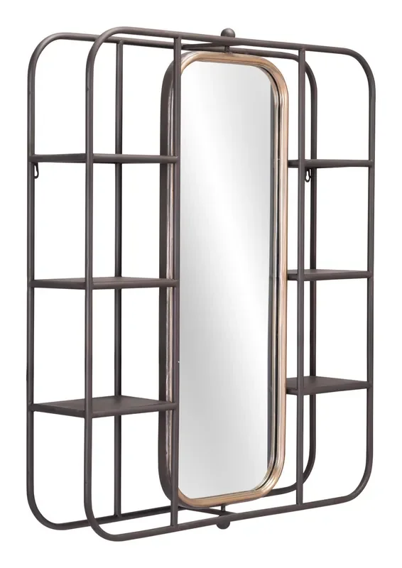 Alice Mirror Shelf Gray