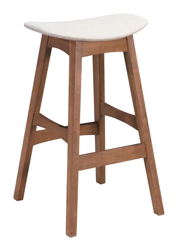 Allen Barstool (set Of 2) Gray & Walnut