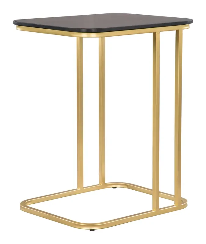 Alma C-side Marble Table Black & Gold