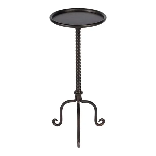 Alma Metal Pedestal Table, Gray