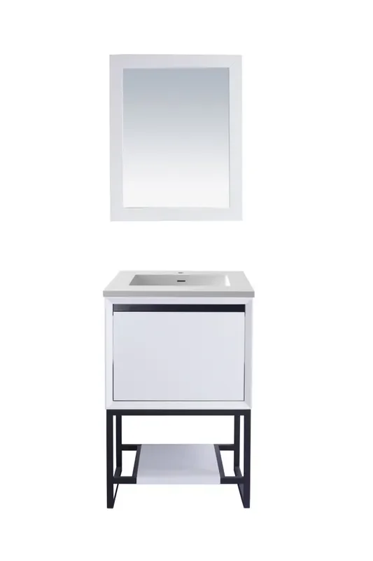Alto 24 – White Cabinet + Matte White Viva Stone Solid Surface Countertop