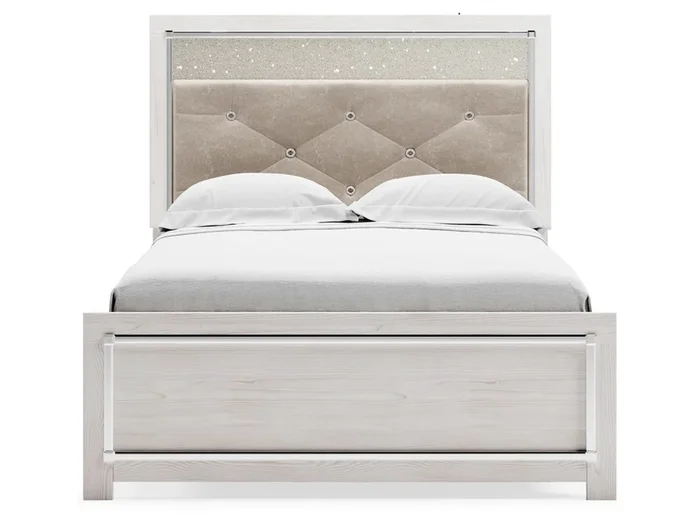 Altyra Panel Bed in Pearl White, Full