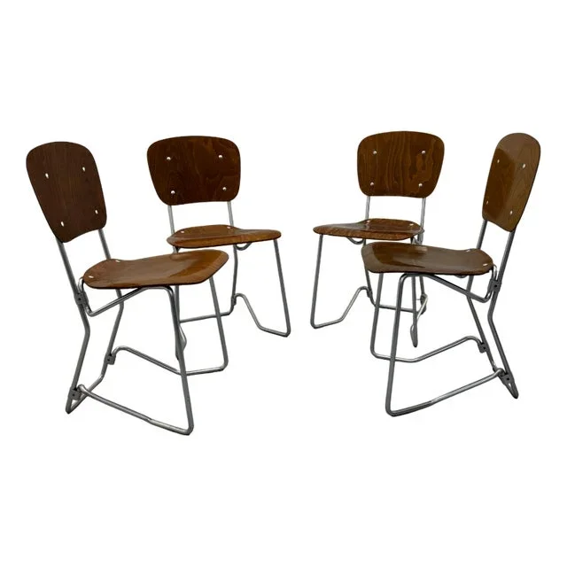 Alu-Flex Dining Chairs by Armin Wirth, 1960s, Set of 4