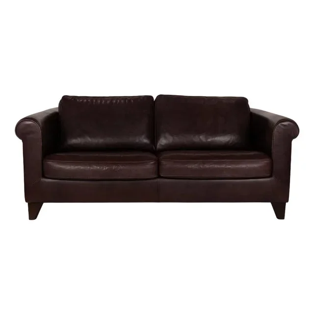 Amadeo Leather Two Seater Brown Sofa from Machalke