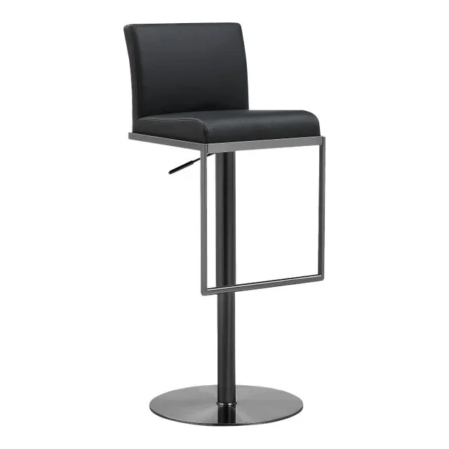 Amalfi Black on Black Steel Adjustable Bar Stool