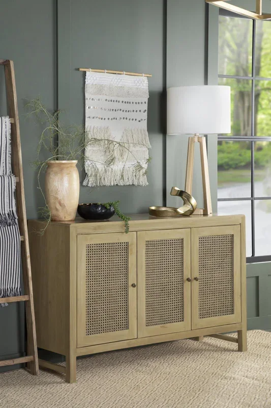Amaryllis Natural Rectangular 3-Door Accent Cabinet