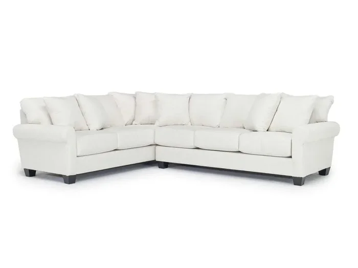 Amelia Crypton Performance Tux Sofa Sectional in Nomad Snow, Right Facing, Down