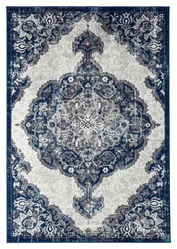 Amer Rugs Alexandria ALX-86 Ivory Blue Machine-made Area Rugs