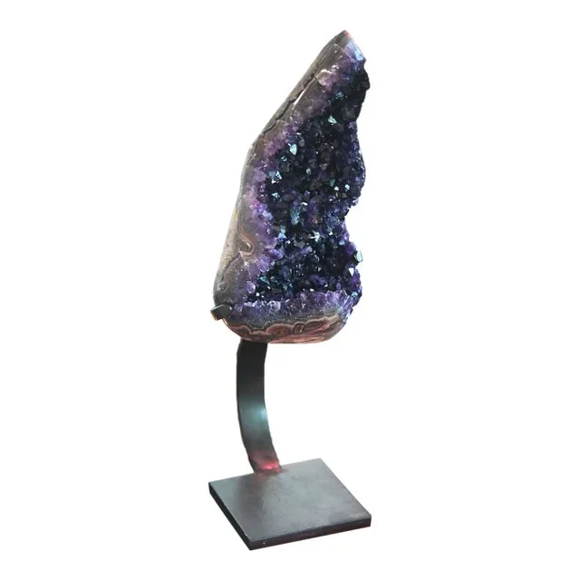 Amethyst Crystal Geode on Custom Stand