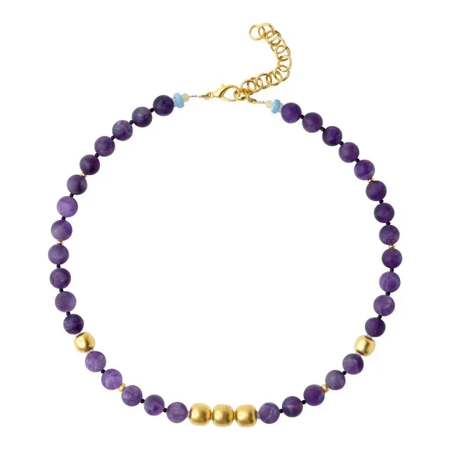 Amethyst Irises Necklace