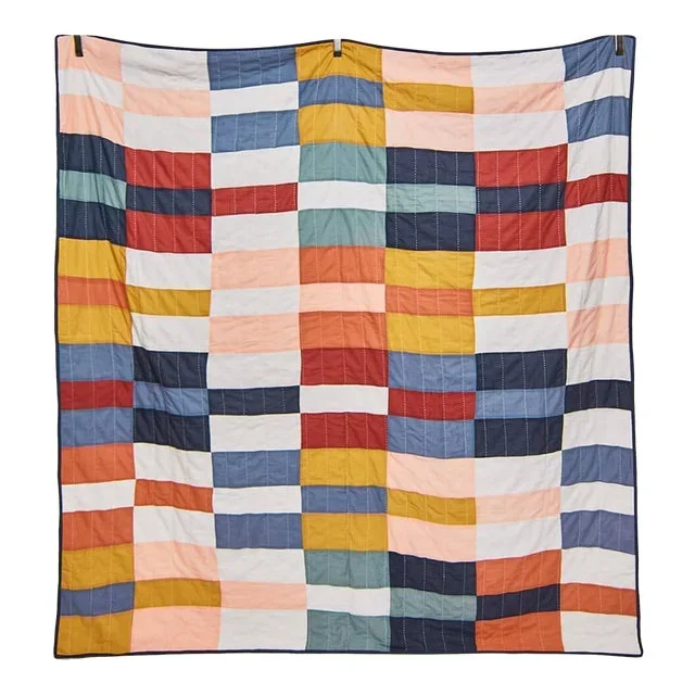 Anchal Multi-Check King Patchwork Quilt Bedding