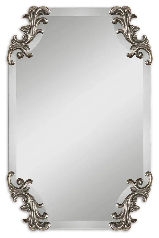 Andretta Baroque Silver Mirror