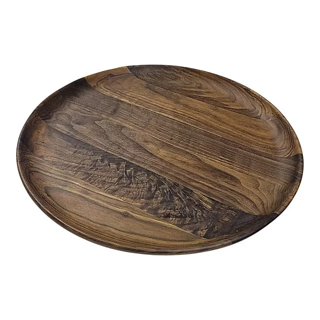 Andrew Pearce Hand Crafted Black Walnut Round Serving Platter