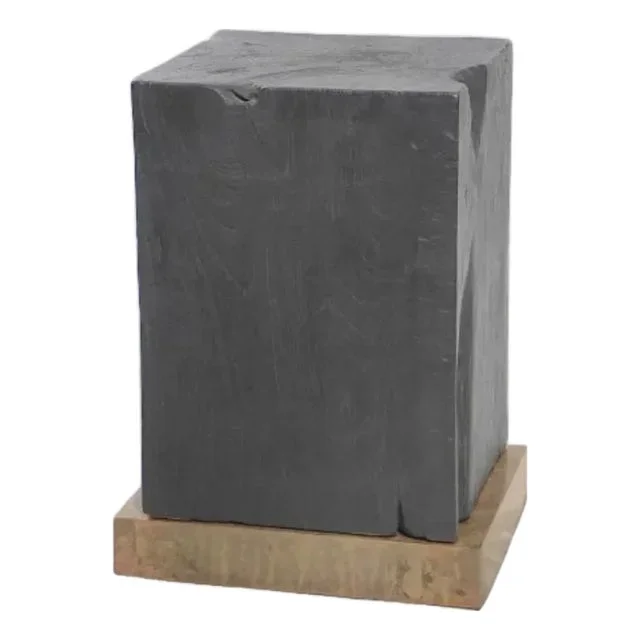 Andrianna Shamaris Modern Burnt Oak Stool on Brass Base