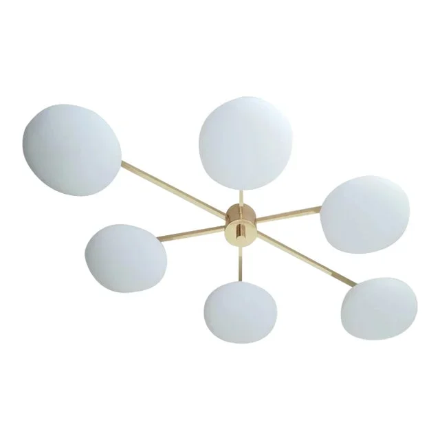Angelo Polished Brass Matte White Glass Flush Mount by Fabio Ltd