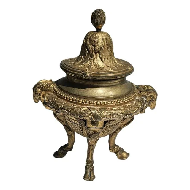 Antic French Gilded Bronze Inkwell