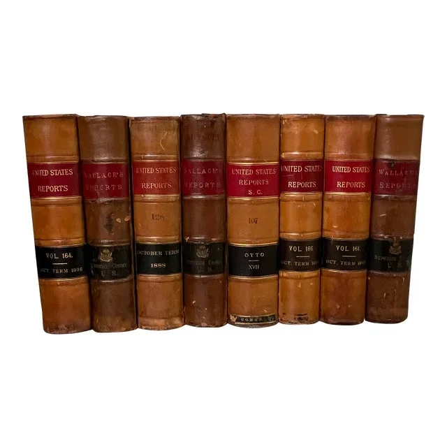 Antique 19th Century Fine Leather Bindings United States Cases Adjudged in the Supreme Court – 8 Books