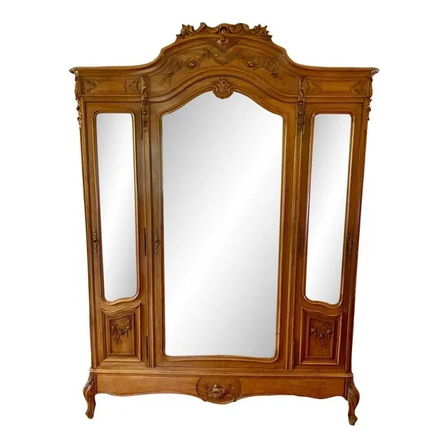 Antique 19th Century French Louis XV Walnut Armoire