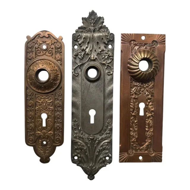 Antique American Cast Bronze Doorplates- A Set of 3
